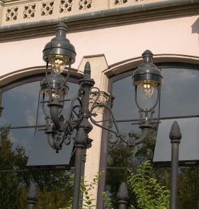 gázlámpa modern égővel